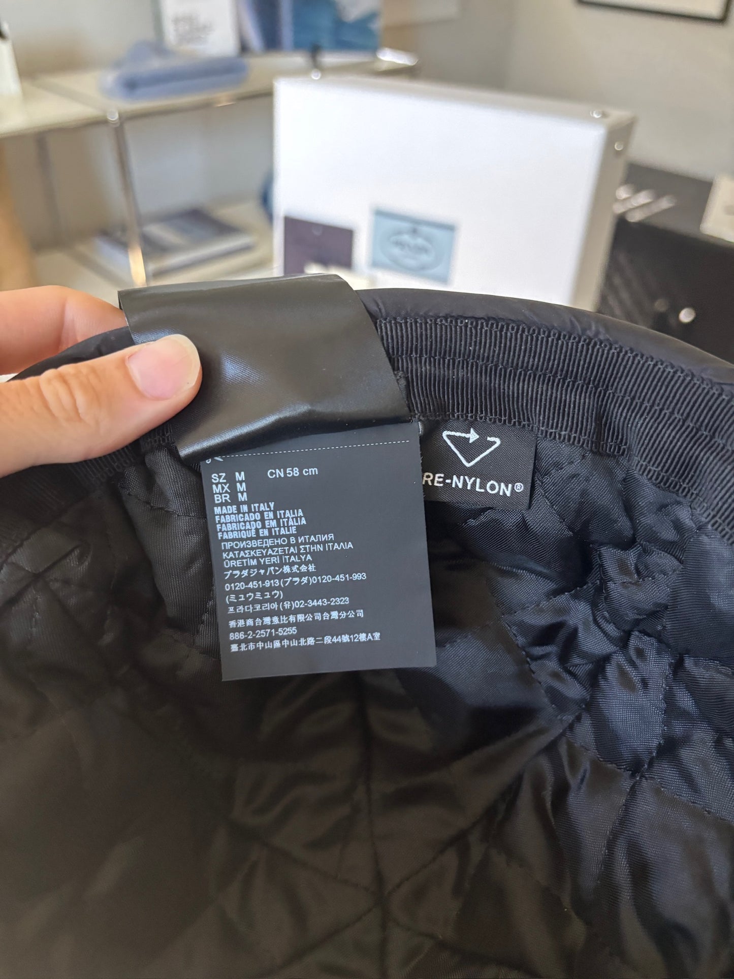 Puffer Nylon Logo Beanie Hat