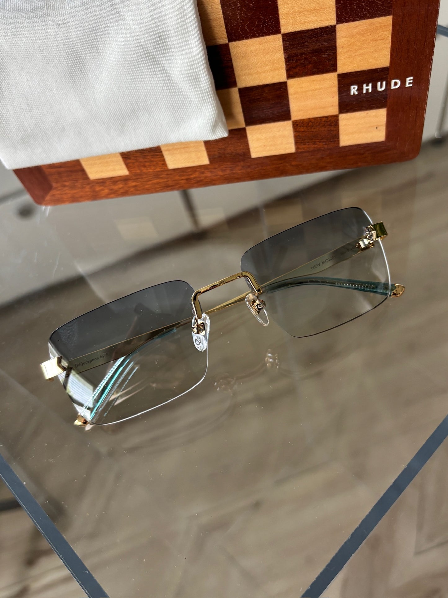 New Money Rimless Sunglasses