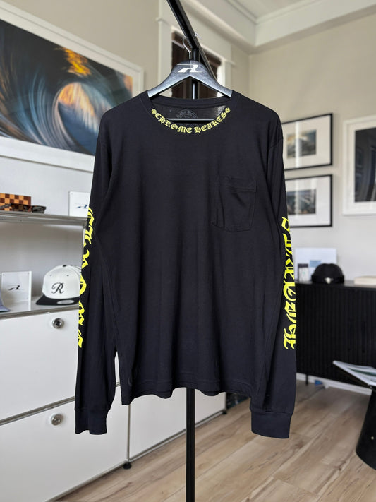 Yellow Neck Logo Long Sleeve Tee