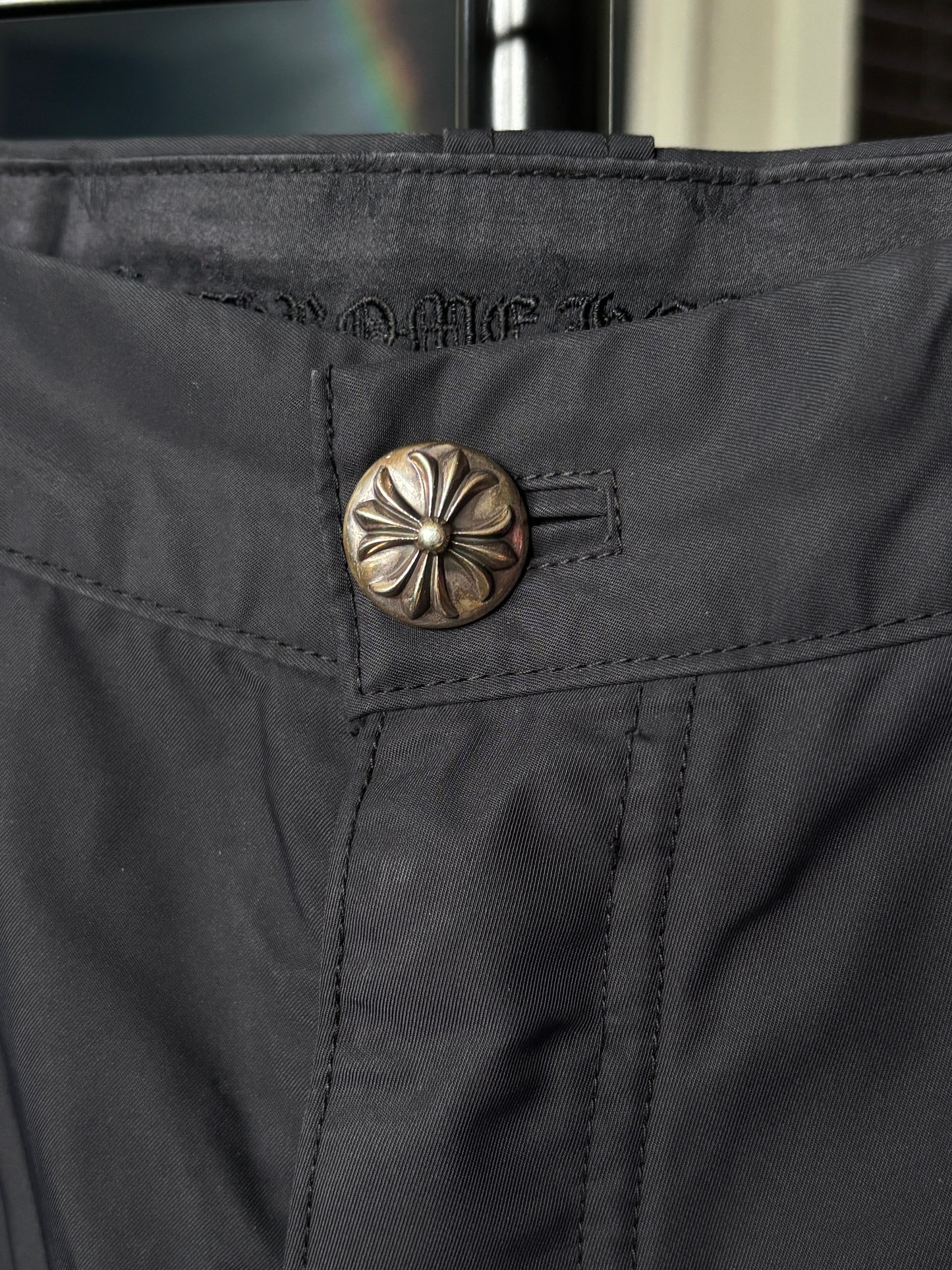Nylon Leather Patch Carpenter Pants