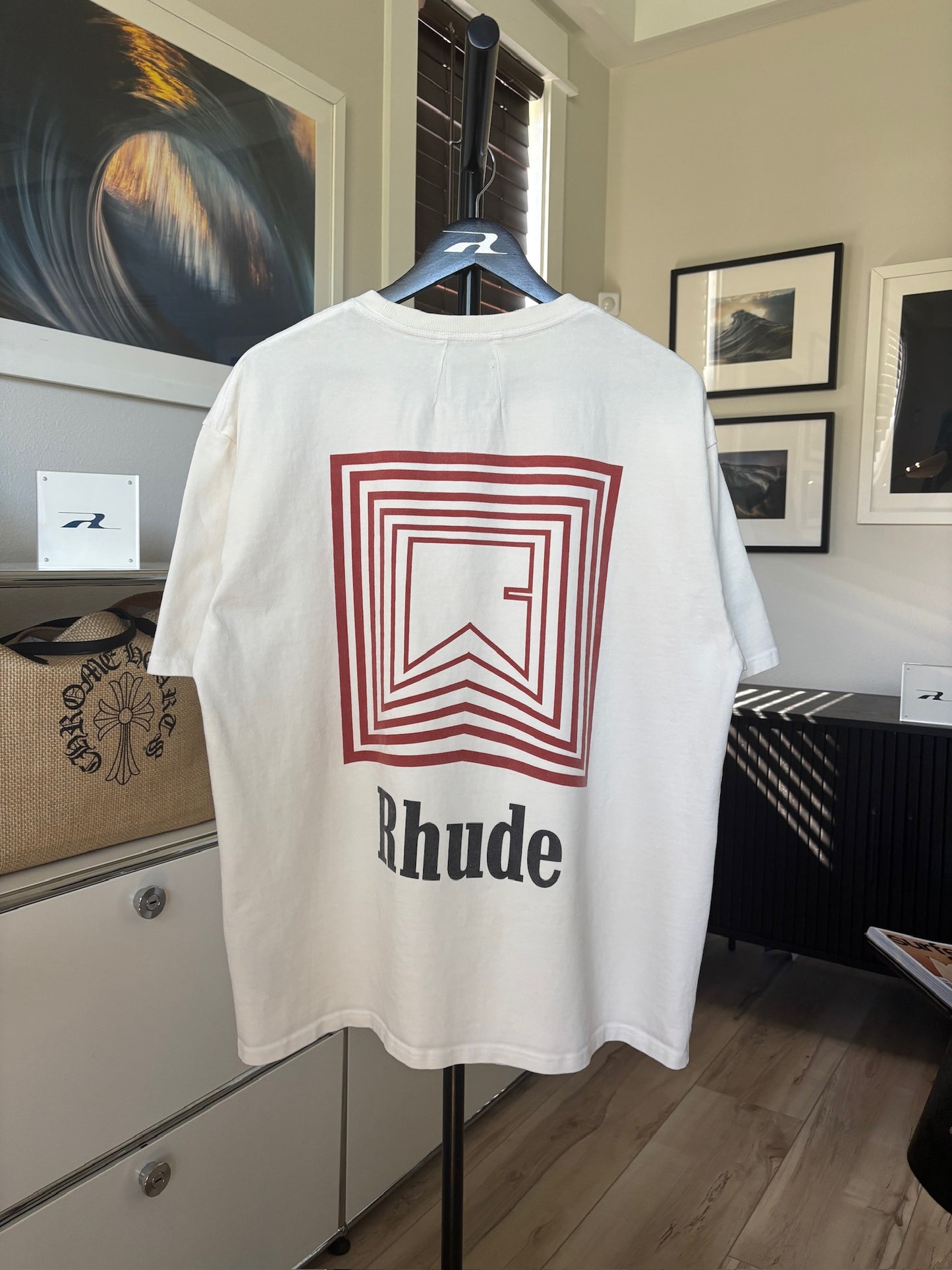 Red Repeat Chevron Logo Tee