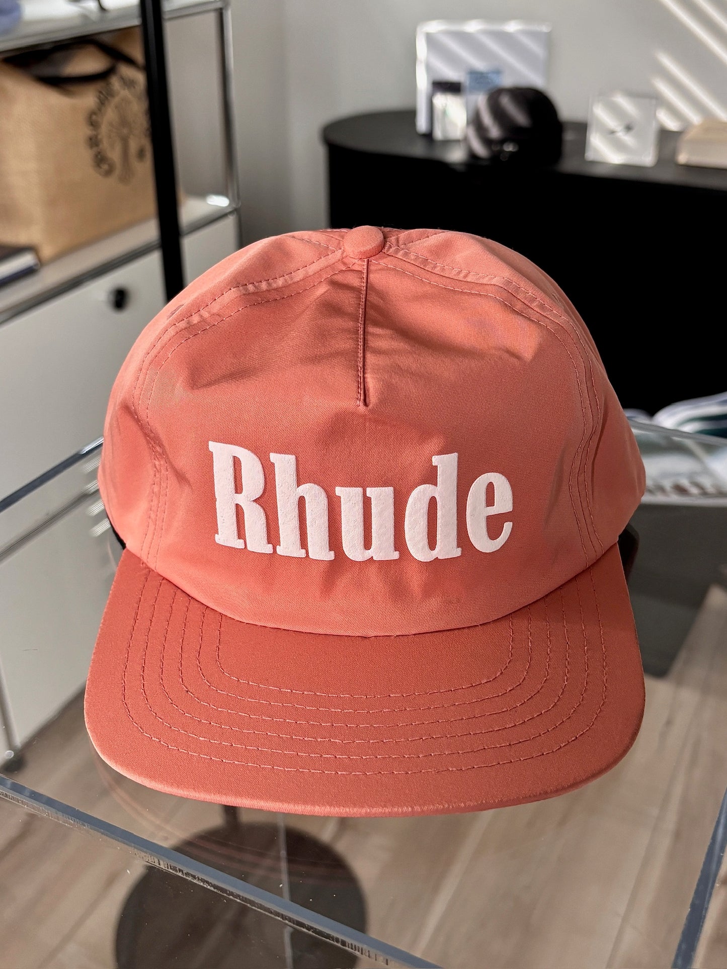 Peach Nylon Logo Hat