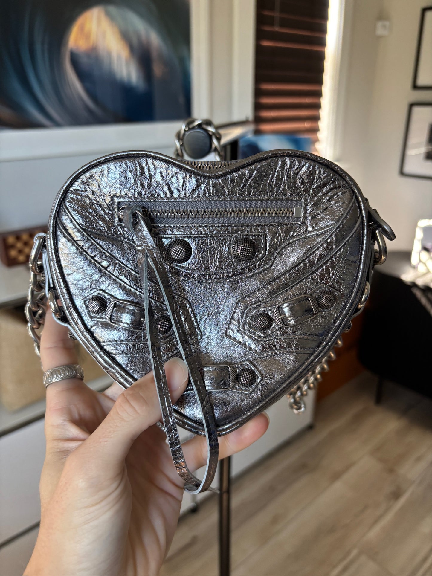 Biker Cagole Heart Shaped Purse