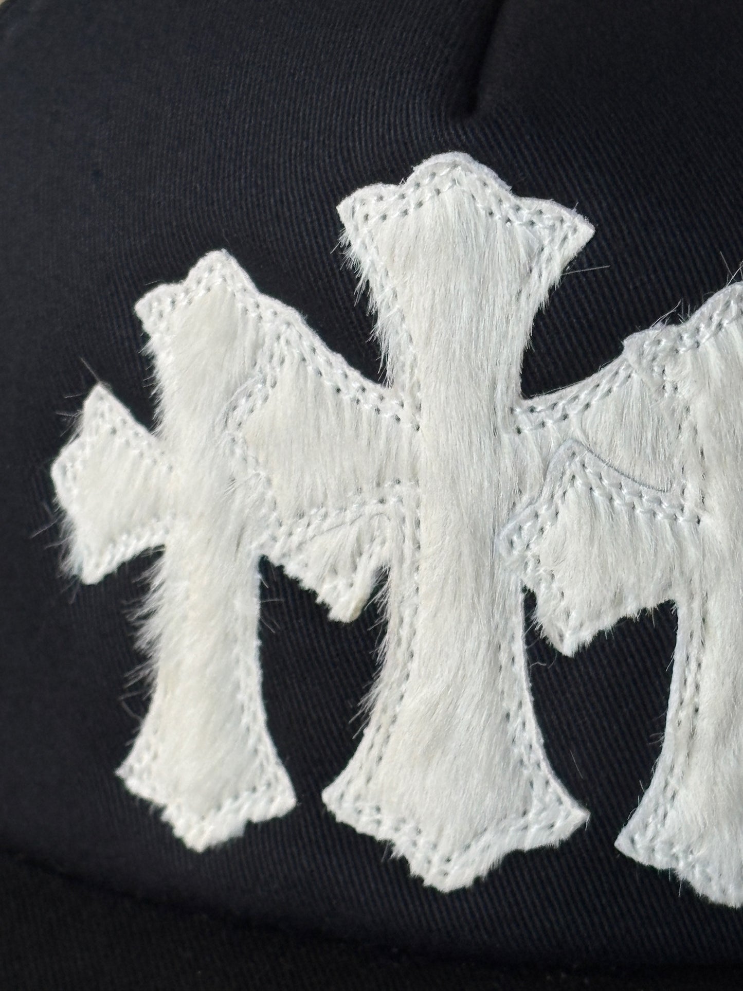 Fur Cross Patch Hat