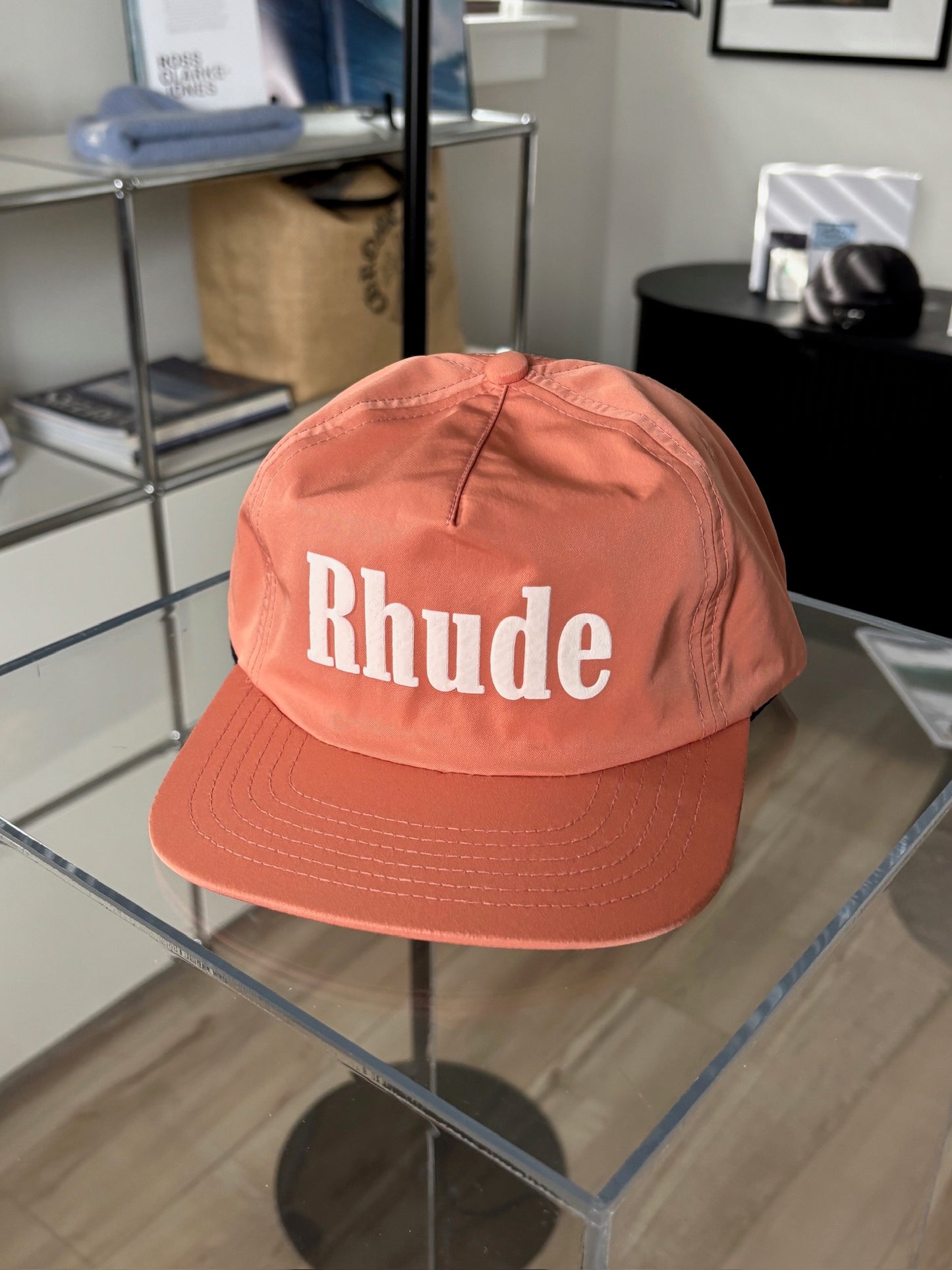 Peach Nylon Logo Hat