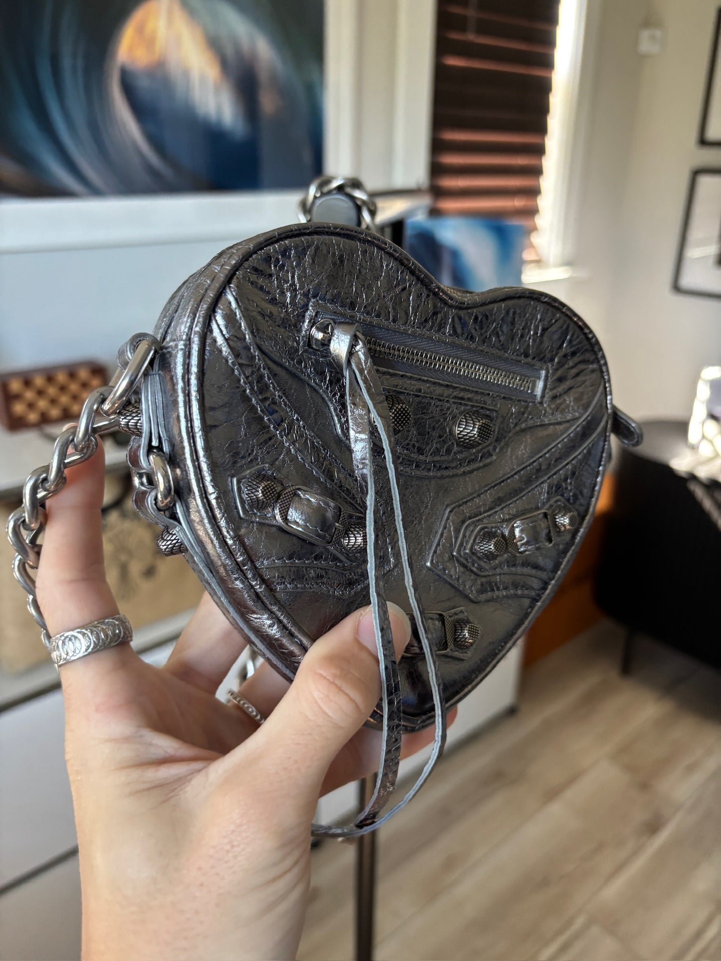 Biker Cagole Heart Shaped Purse