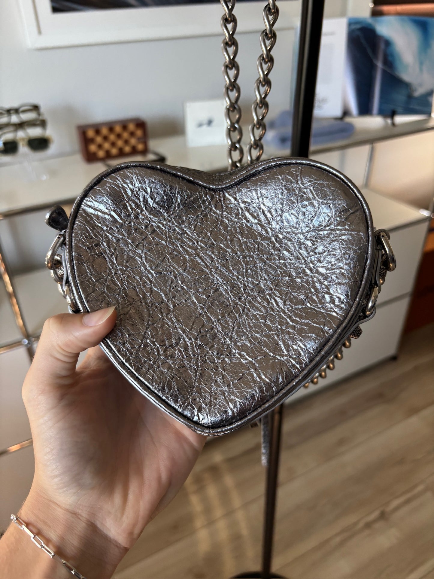 Biker Cagole Heart Shaped Purse
