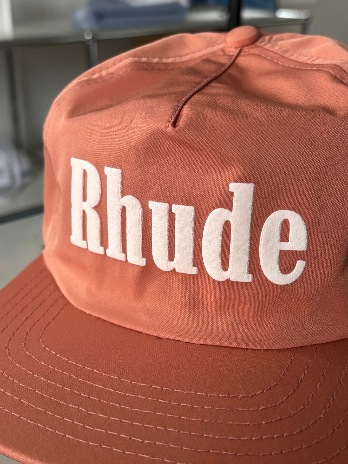 Peach Nylon Logo Hat