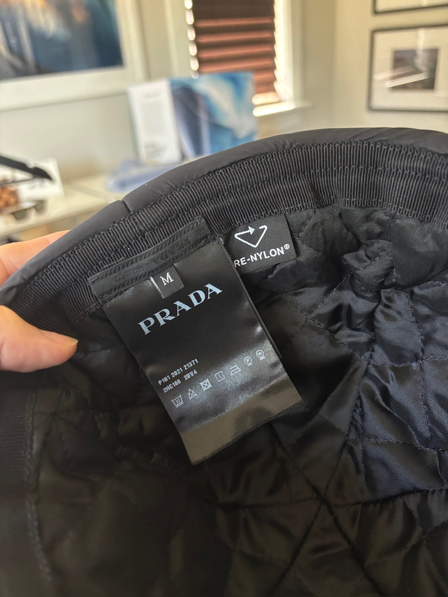 Puffer Nylon Logo Beanie Hat