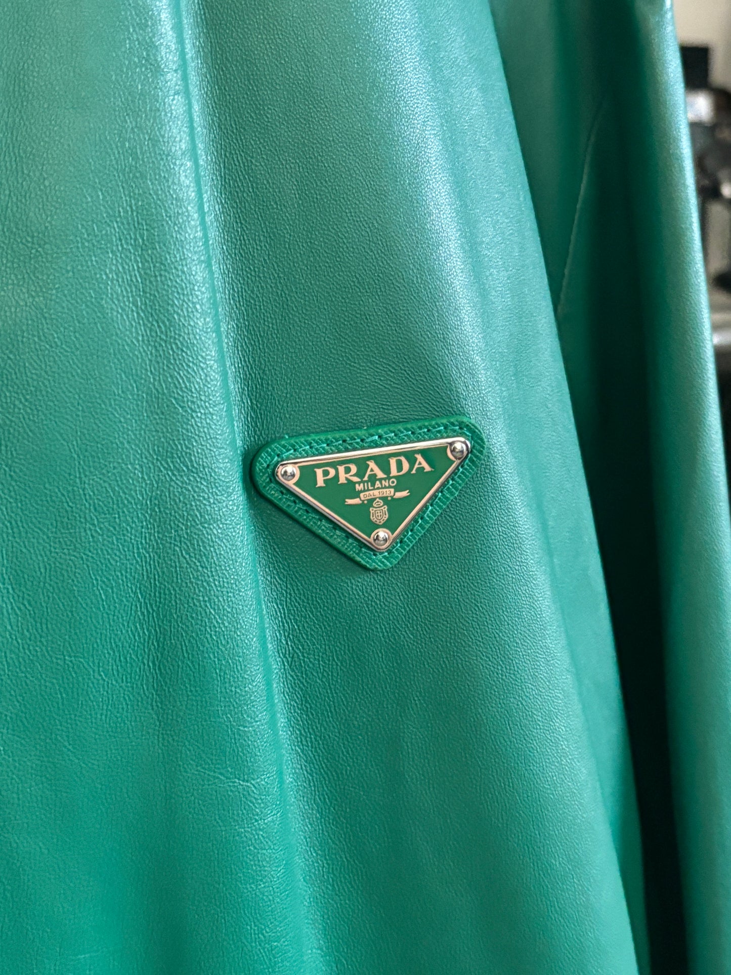 Green Leather Zip Jacket