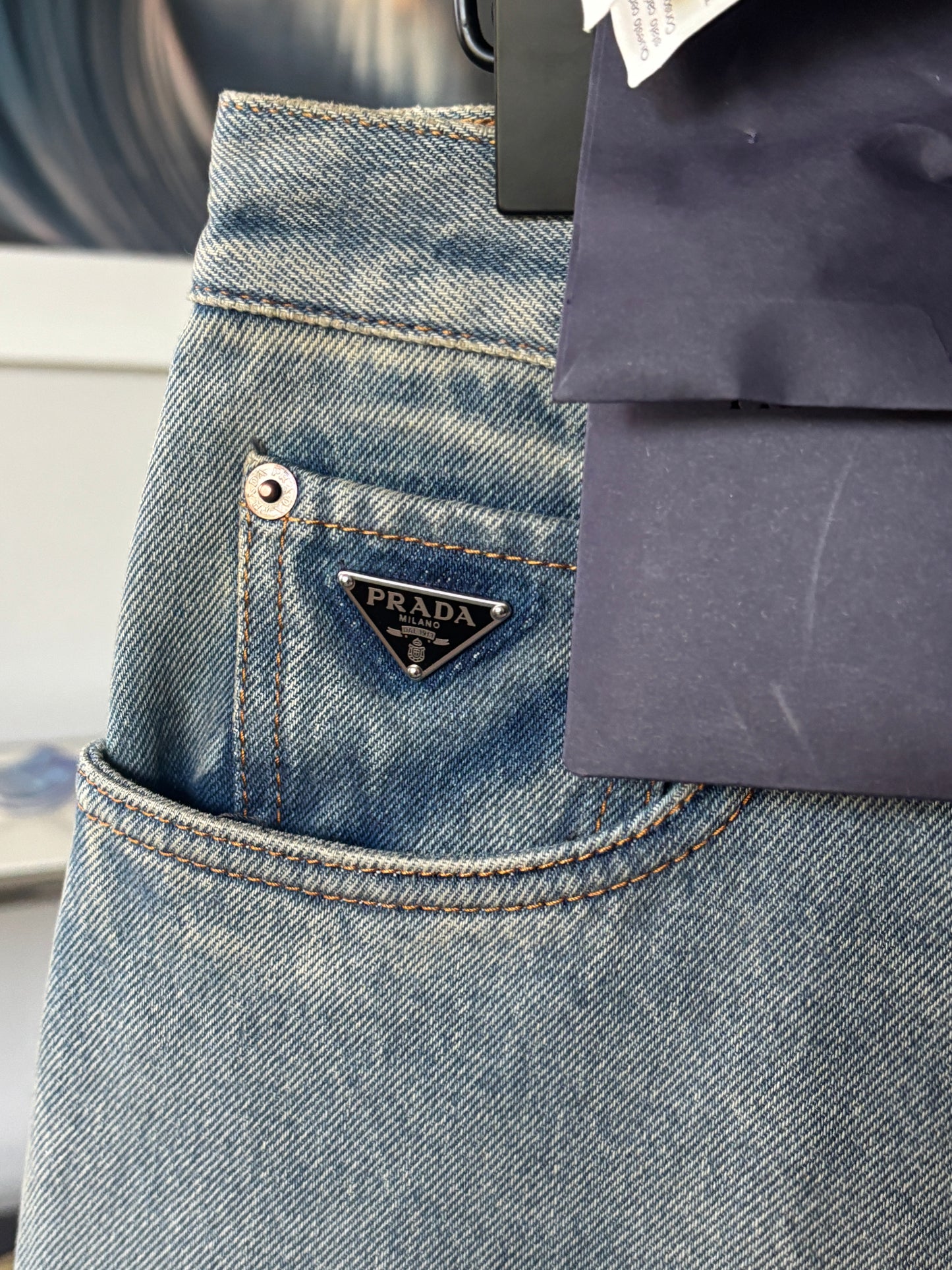 Washed Logo Denim