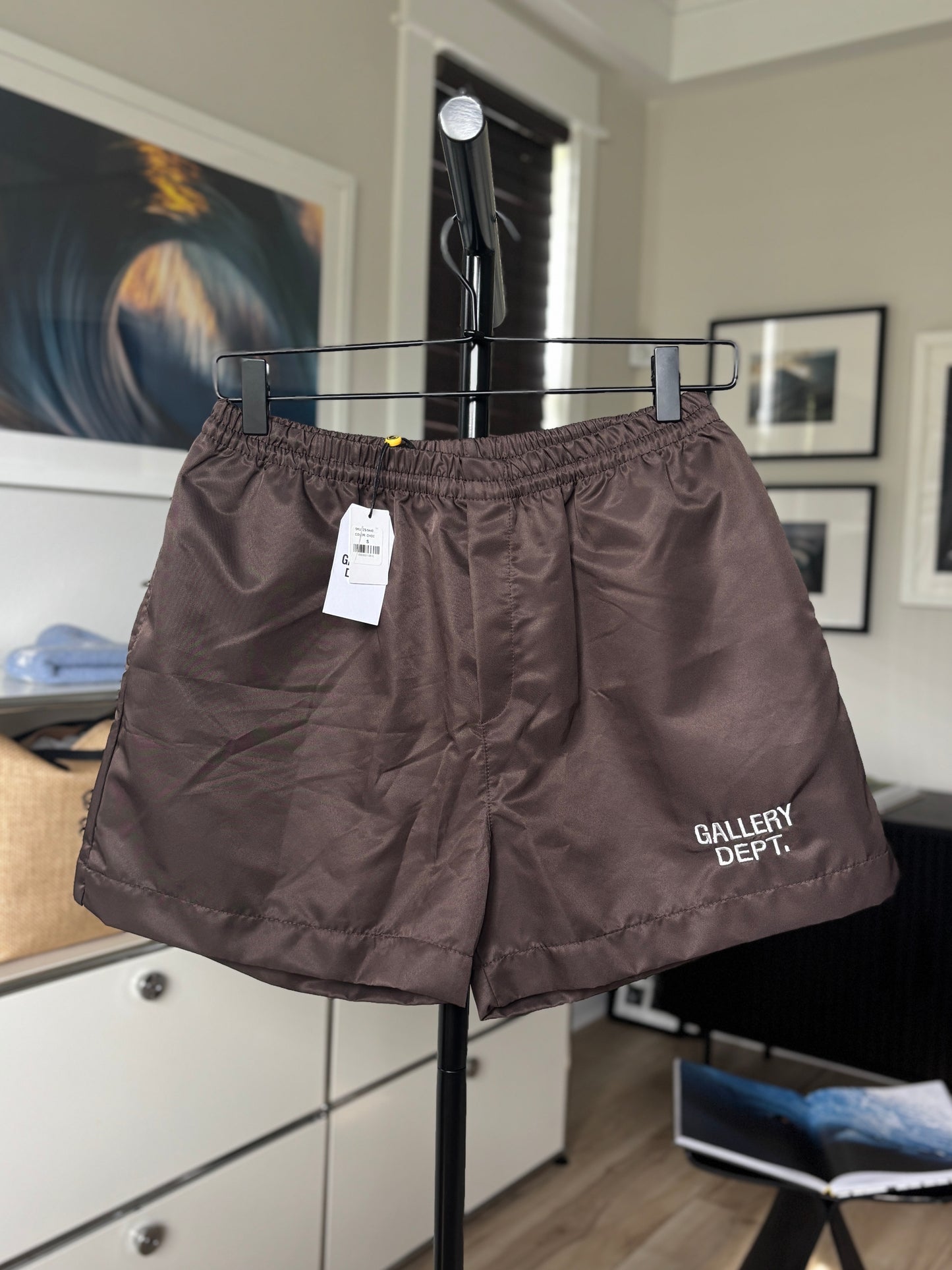 Mocha Nylon Logo Zuma Shorts