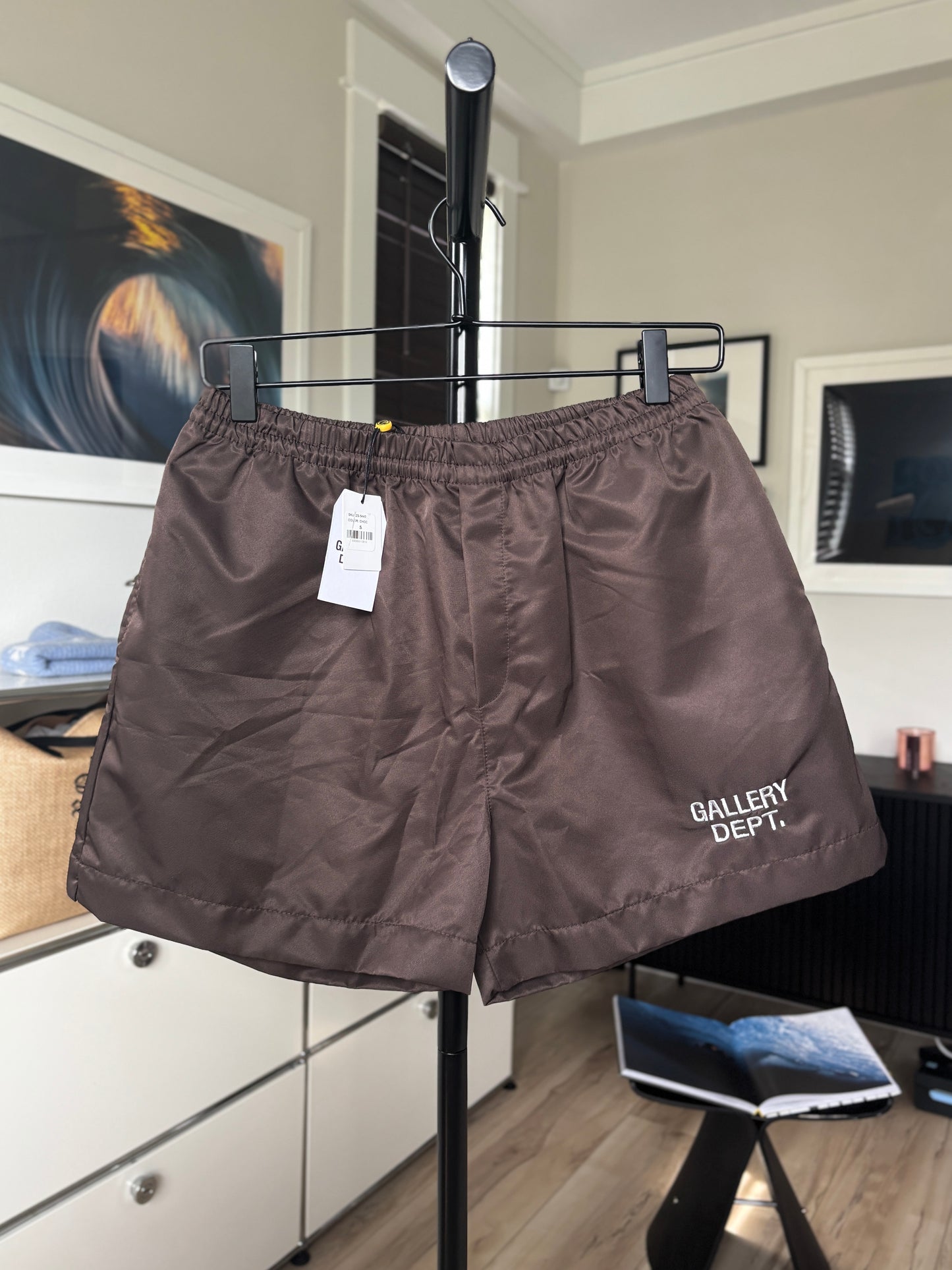 Mocha Nylon Logo Zuma Shorts
