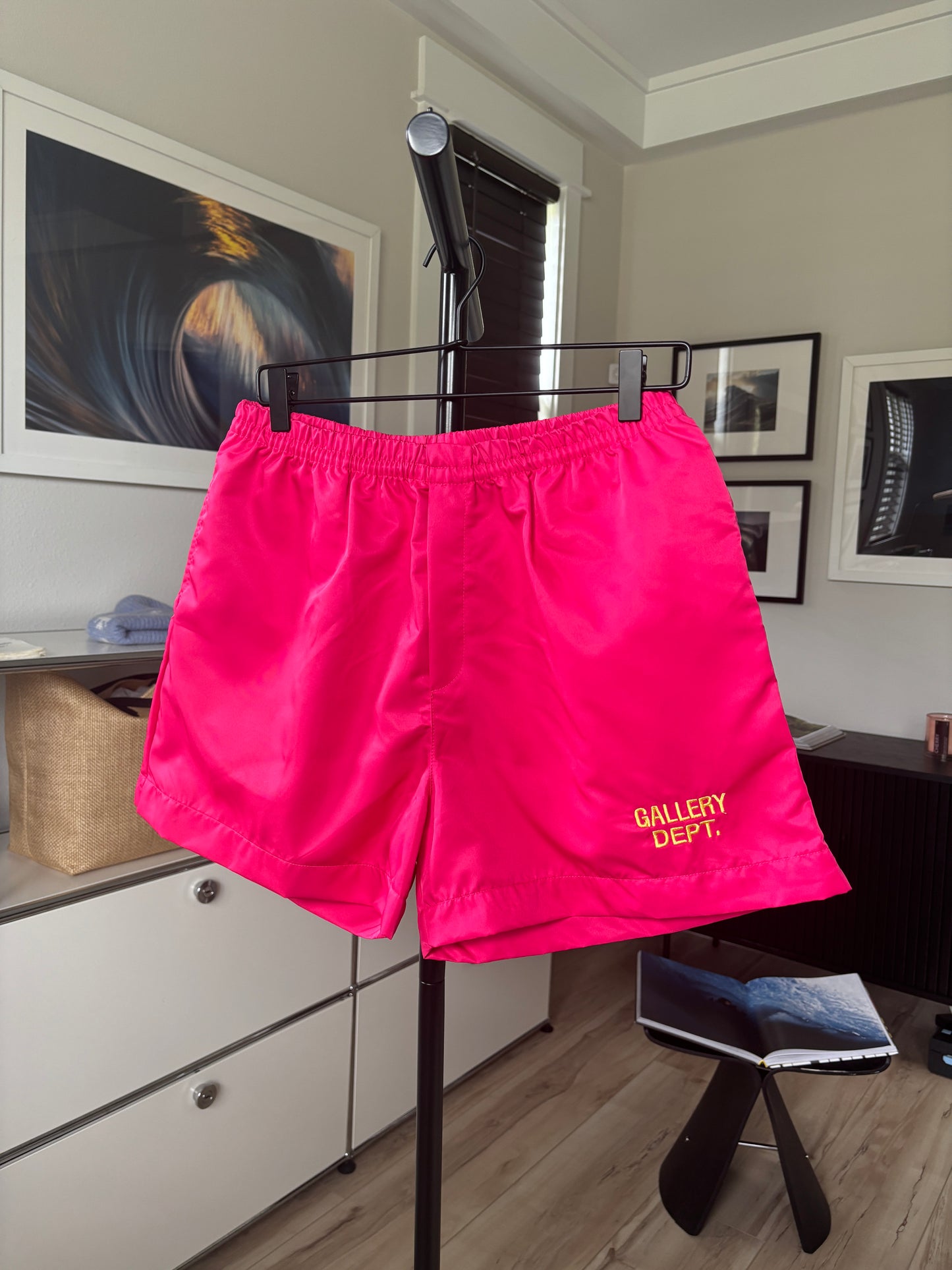 Pink Nylon Zuma Shorts