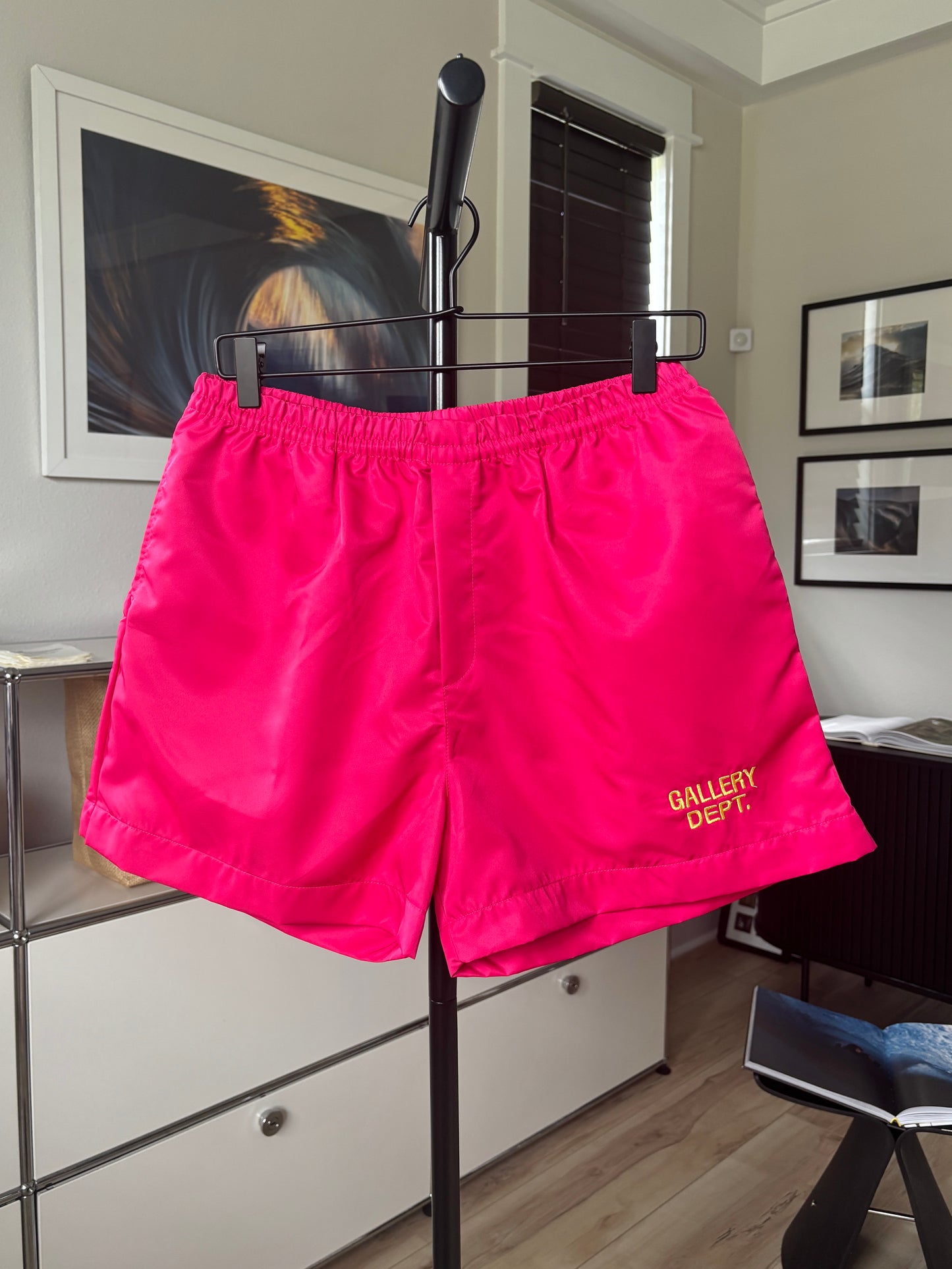 Pink Nylon Zuma Shorts