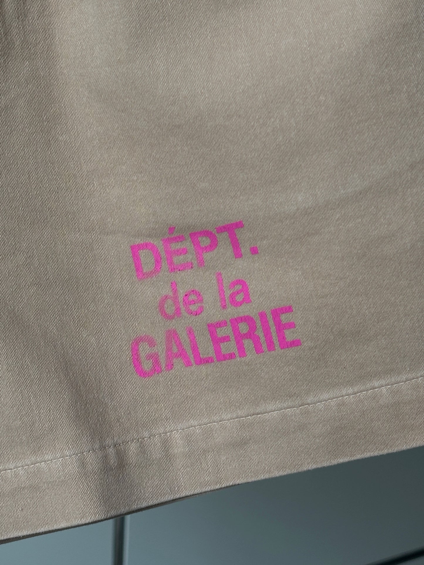 Biege + Pink Logo Zuma Shorts