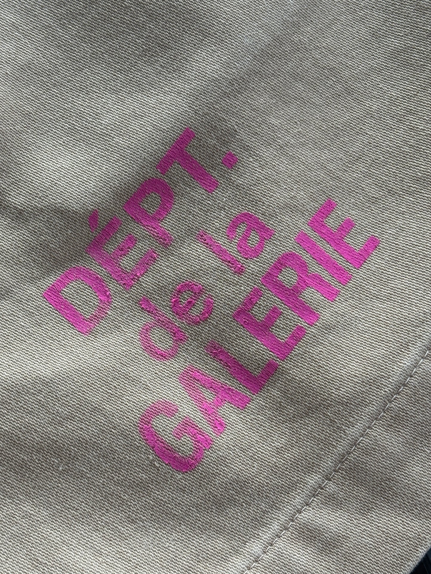 Biege + Pink Logo Zuma Shorts