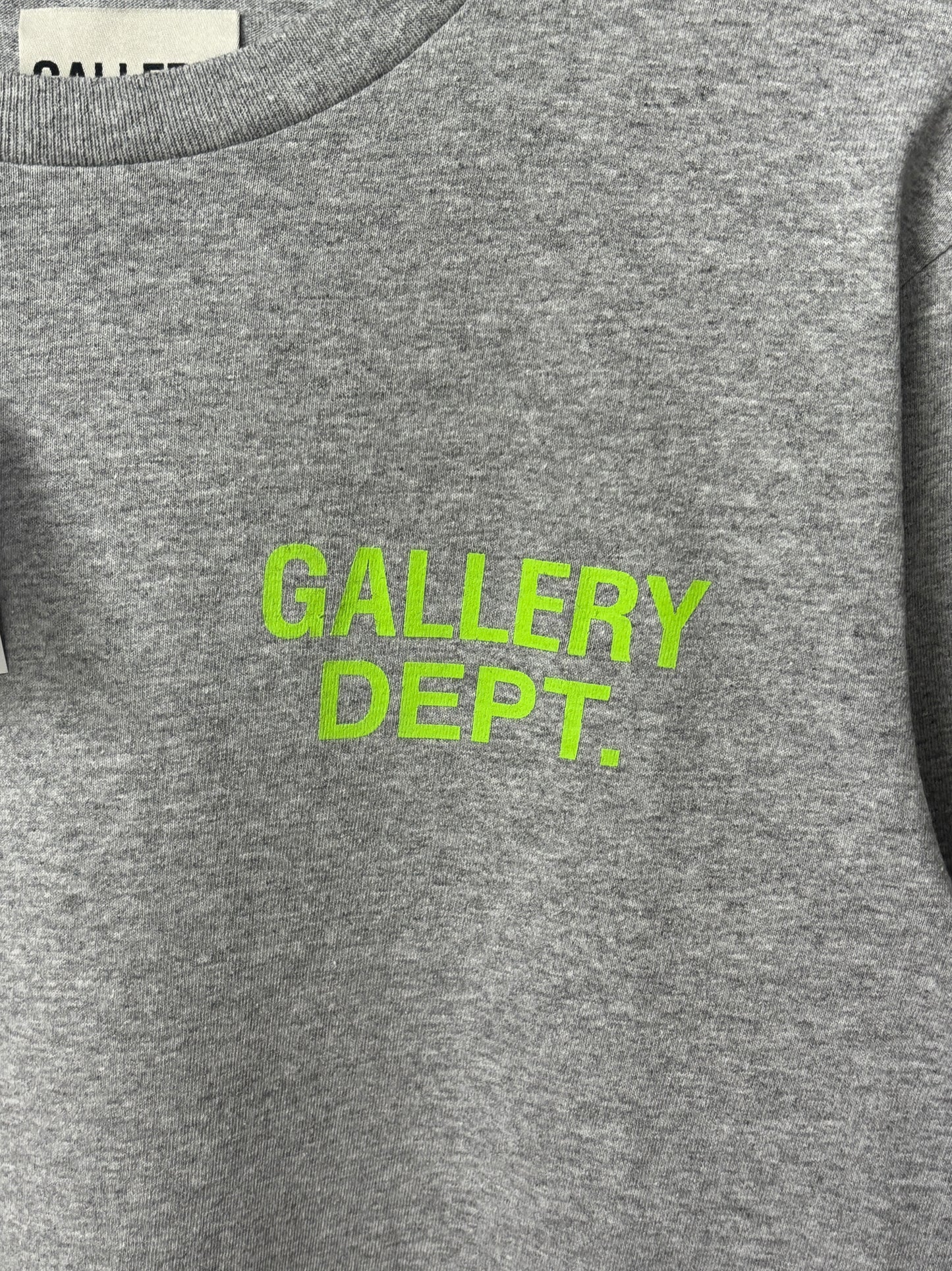 Gray + Neon Green Logo Long Sleeve Tee