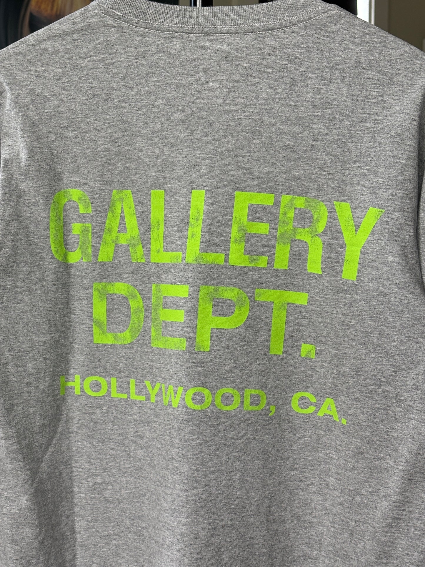 Gray + Neon Green Logo Long Sleeve Tee
