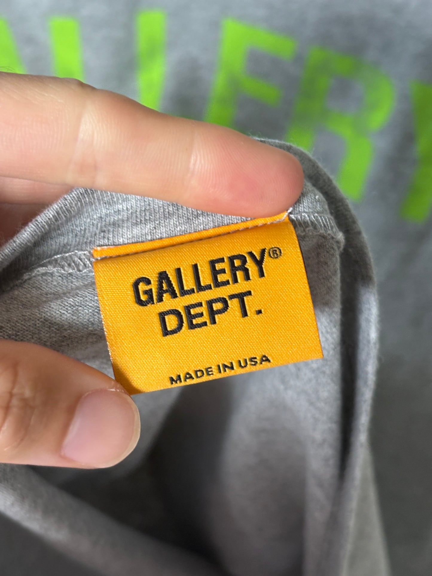 Gray + Neon Green Logo Long Sleeve Tee