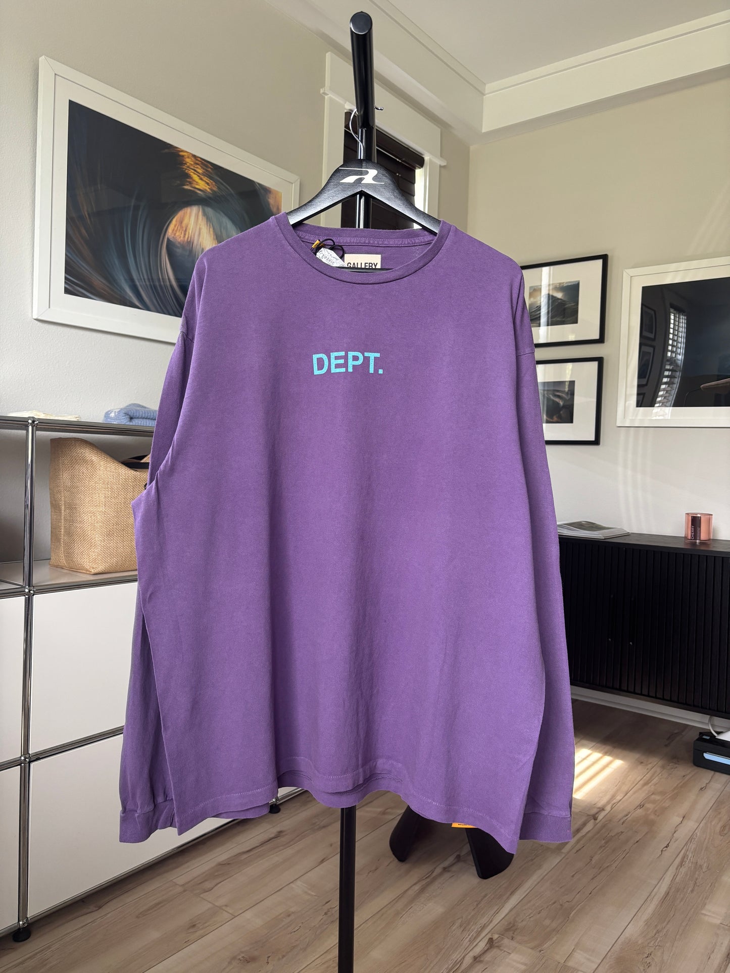 Purple Center Logo Long Sleeve Tee