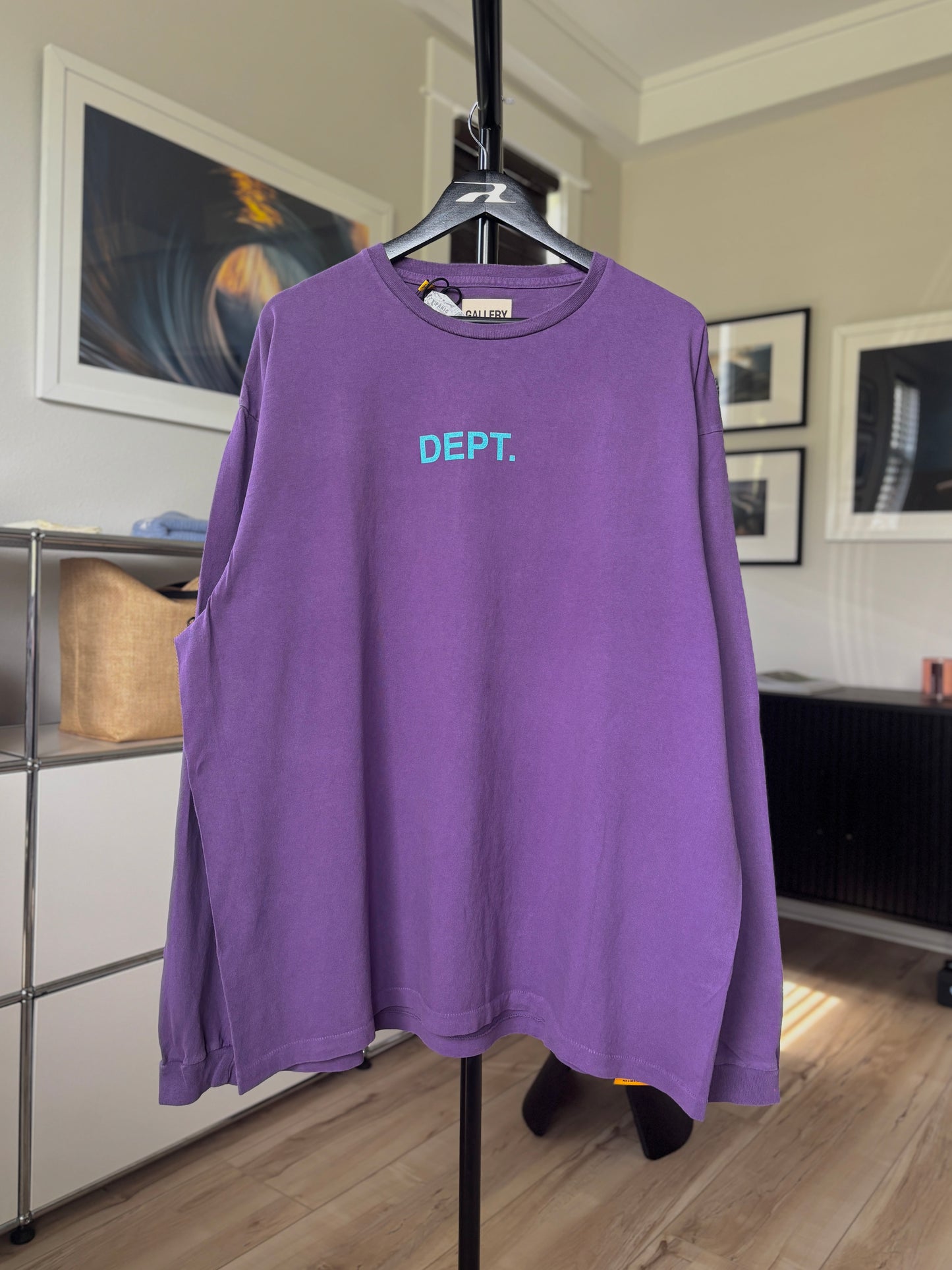 Purple Center Logo Long Sleeve Tee