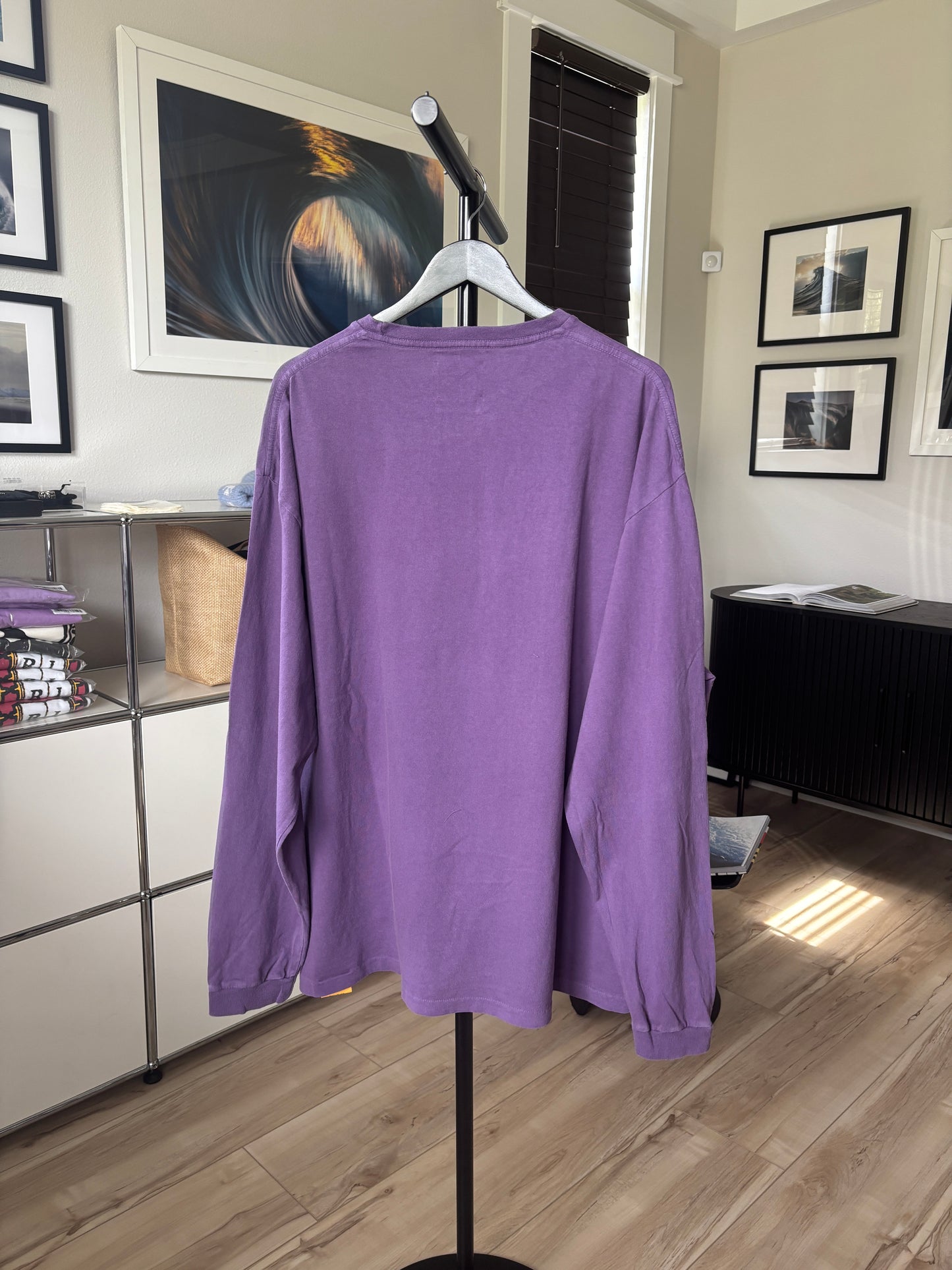 Purple Center Logo Long Sleeve Tee
