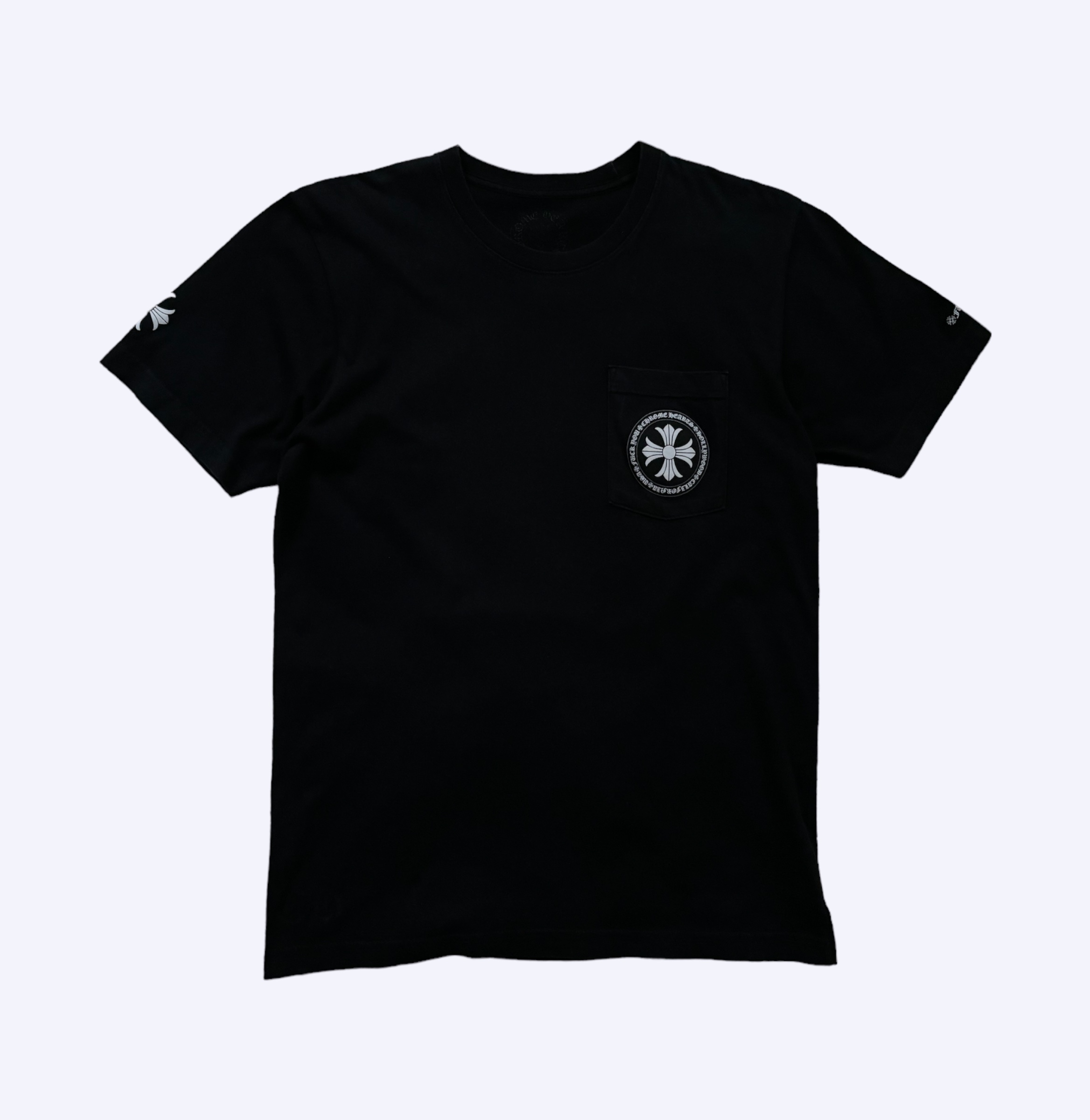 Black Chrome Hearts Classic Circle Logo Tee Shirt