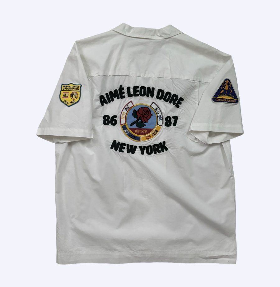 White Patchwork Bowling Shirt by Aime Leon Dore