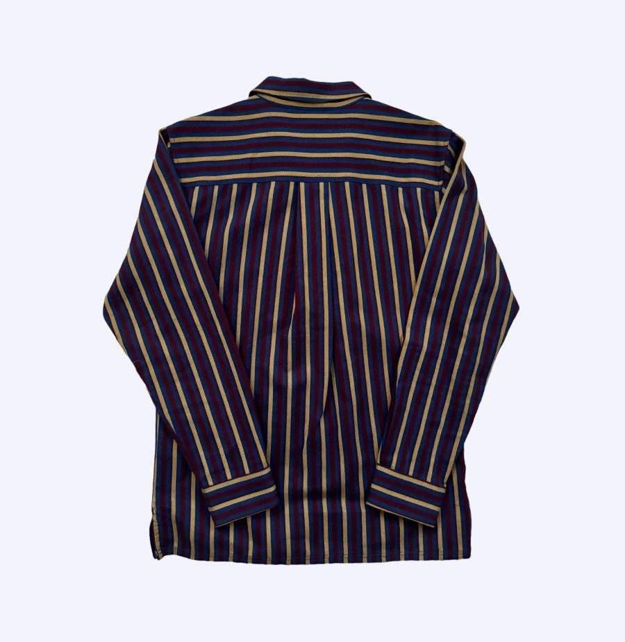 Back of Striped Quarter-zip Polo work shirt by Aime