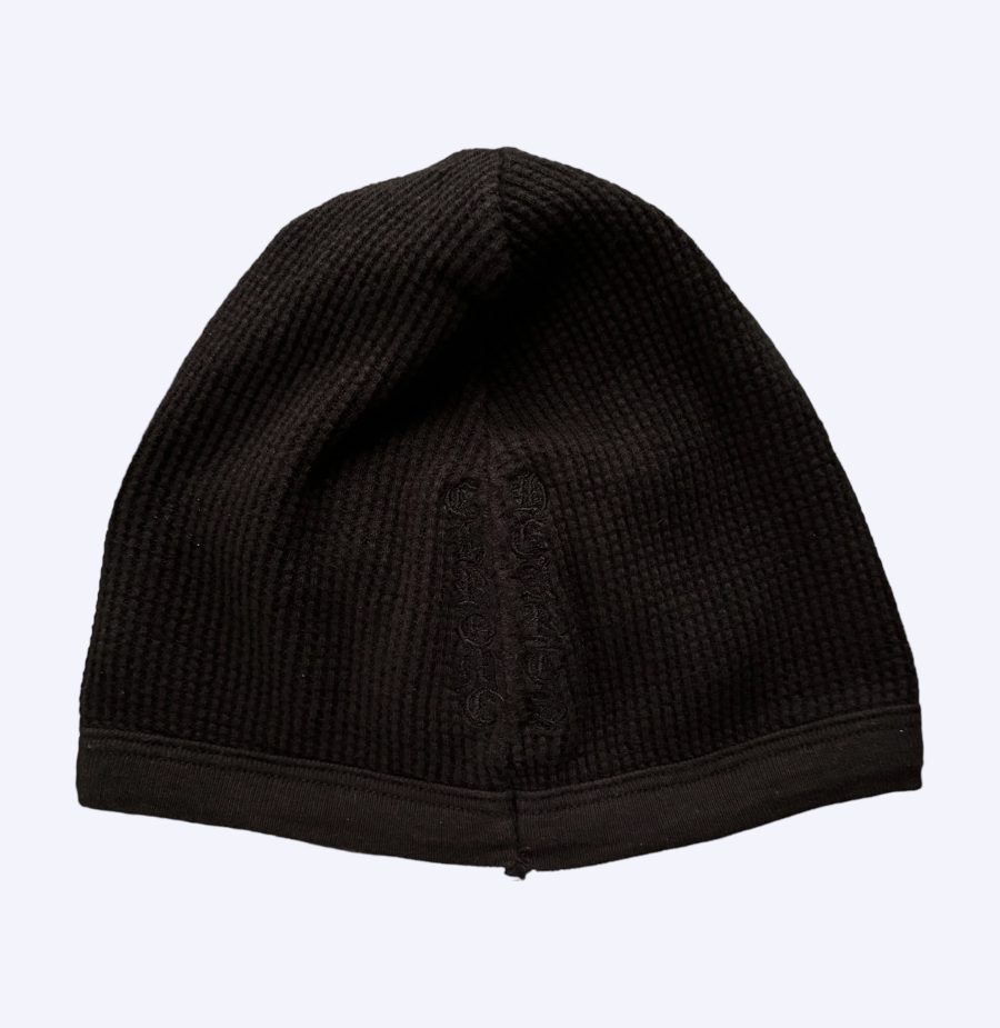 Rear of Chrome Hearts Black Thermal Beanie