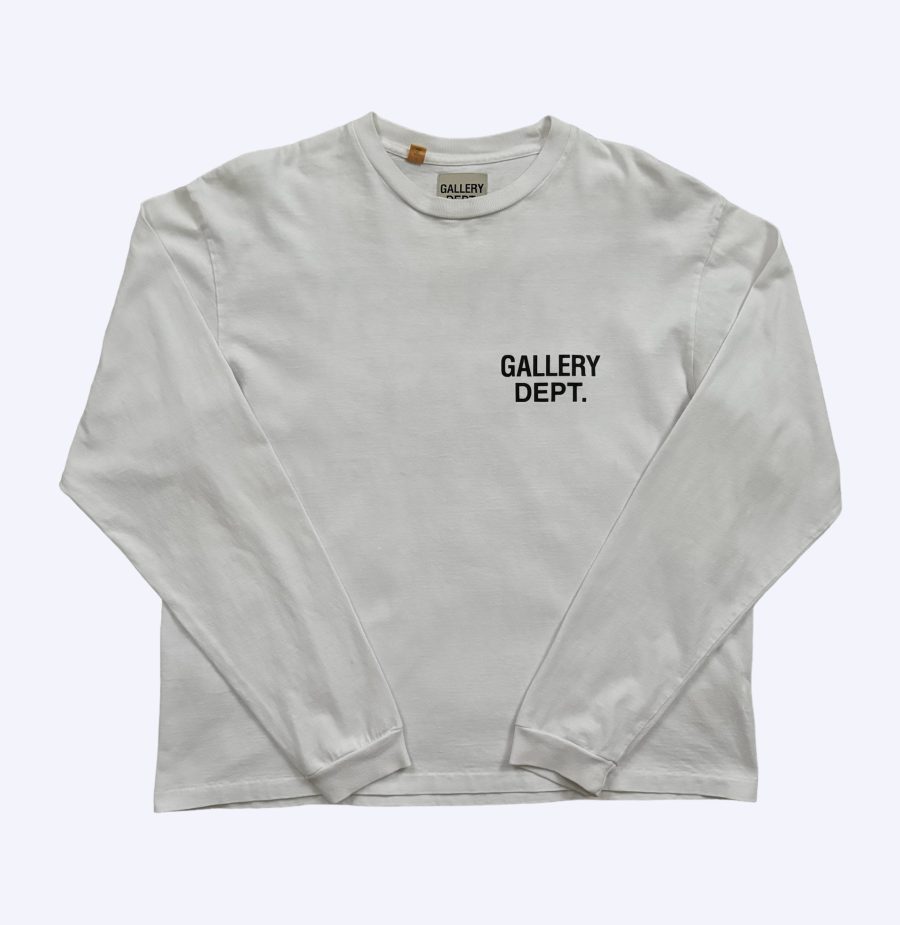 White Long sleeve tee with Gallery Dept. Logo Front