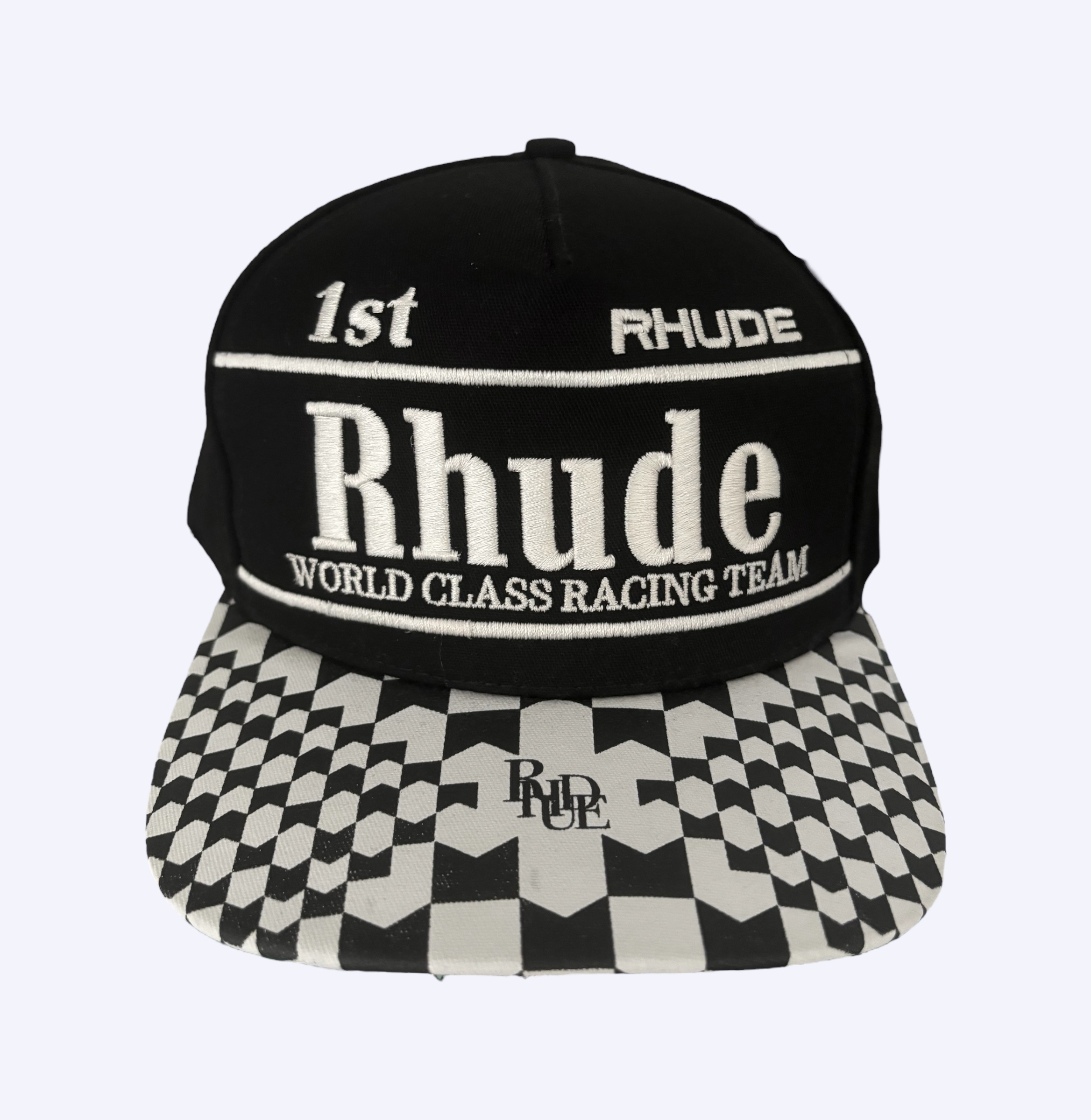 Rhude Black and white checkered flag racing f1 hat