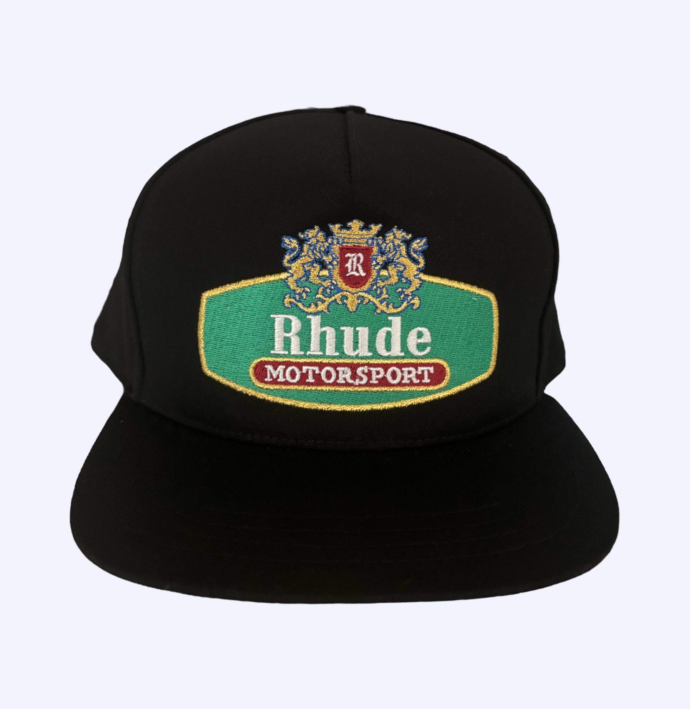 Rhude black "crest motorsports" racing f1 hat