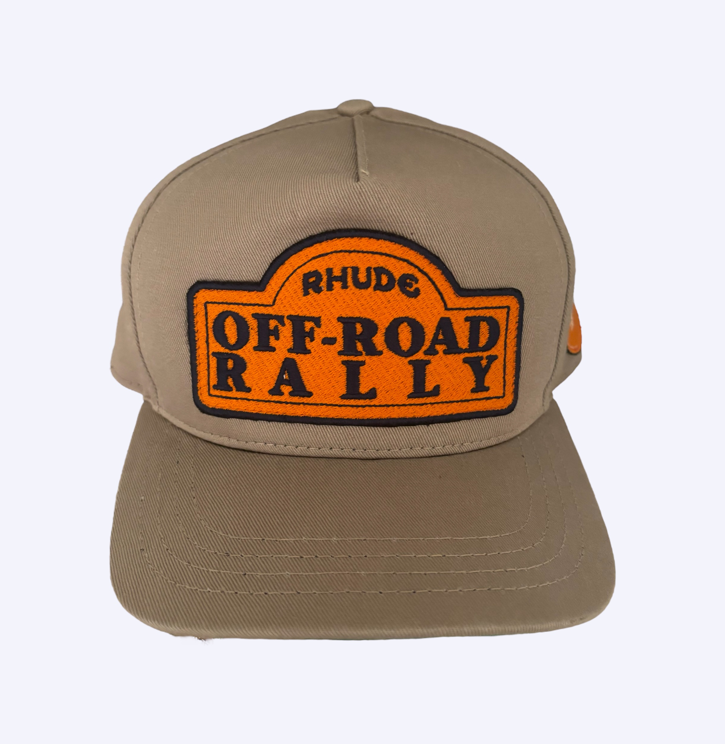 Rhude beige and orange off road rally hat