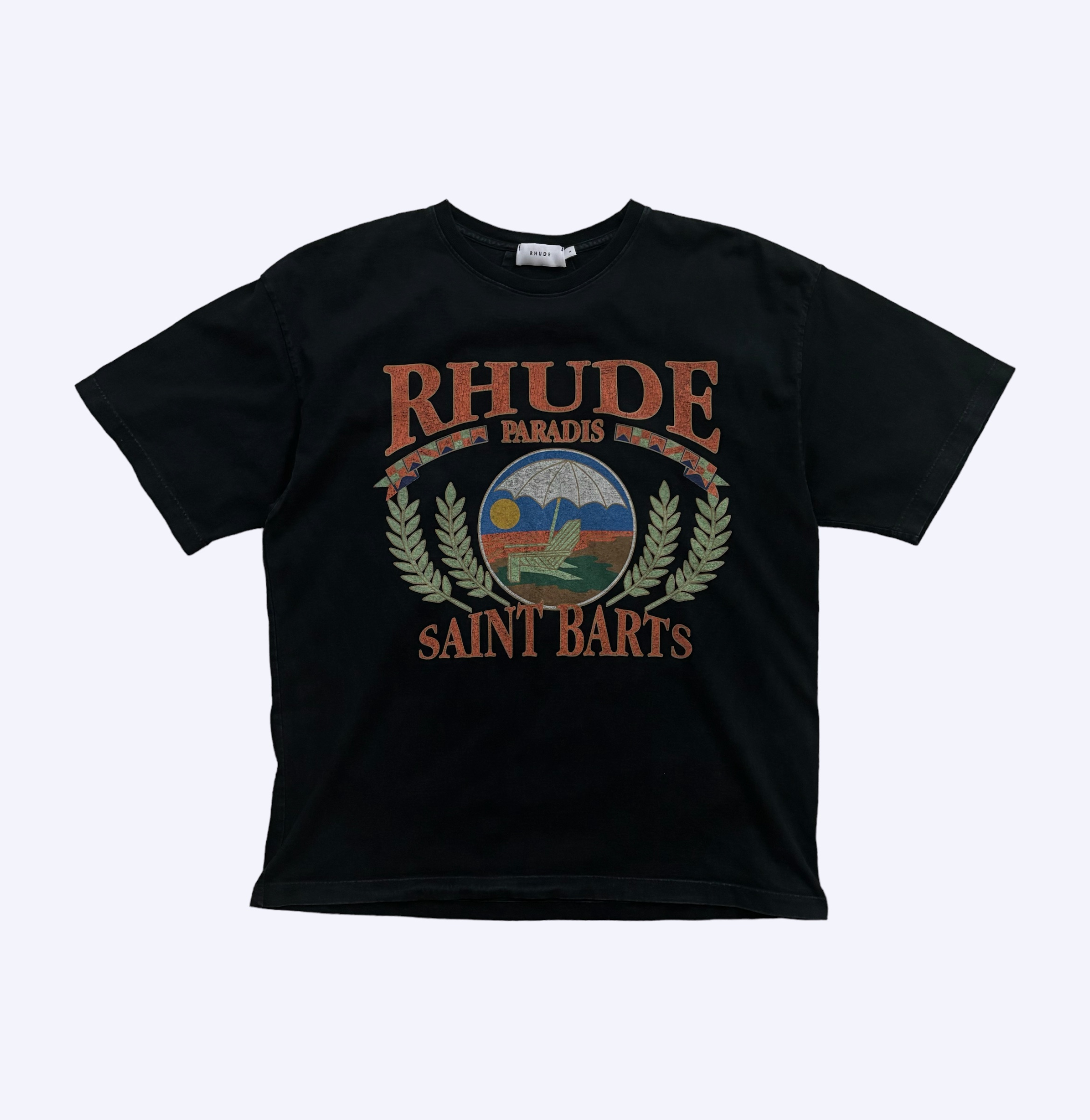 front of rhude st barts logo tee