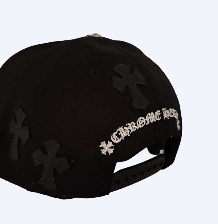 Chrome Hearts Leather Cross CH Snapback Rear