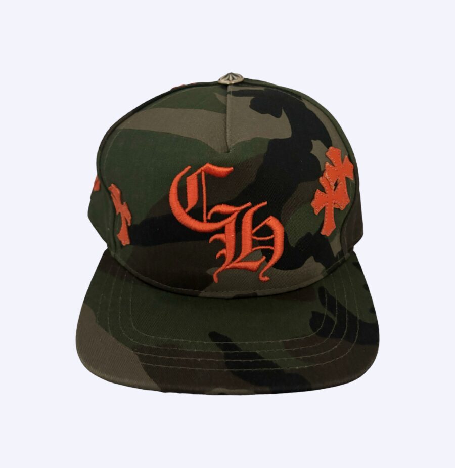 Chrome Hearts Orange:Camo Leather CH Snapback