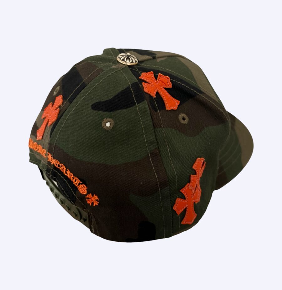 Chrome Hearts Orange:Camo Leather CH Snapback Rear