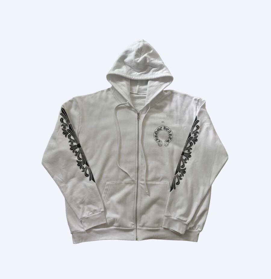 Chrome Hearts Rhodium Horseshoe Zip Hoodie