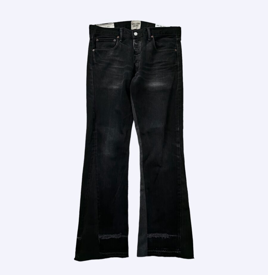 Gallery Dept. x Levi’s Black Thrashed LA Flare Denim Front