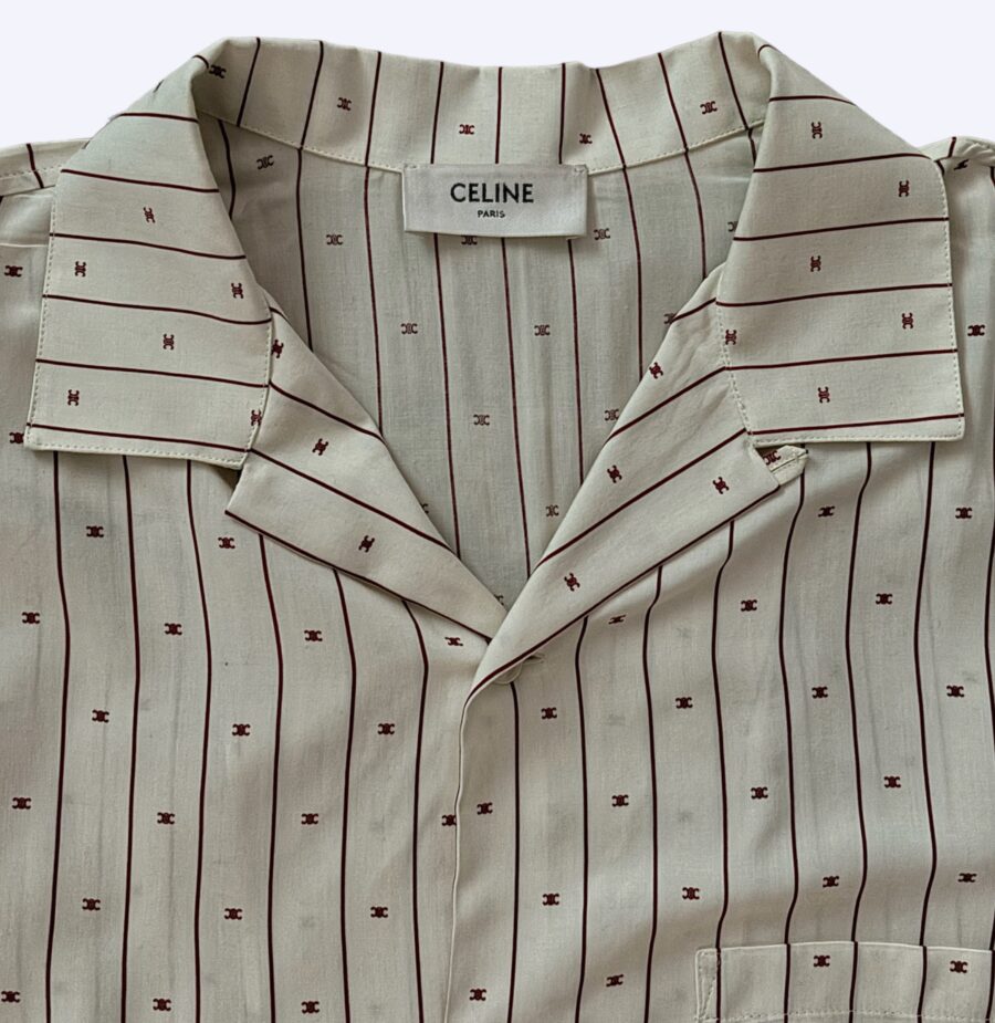 Celine x Slimane Vacation Stripe Logo Shirt Tags