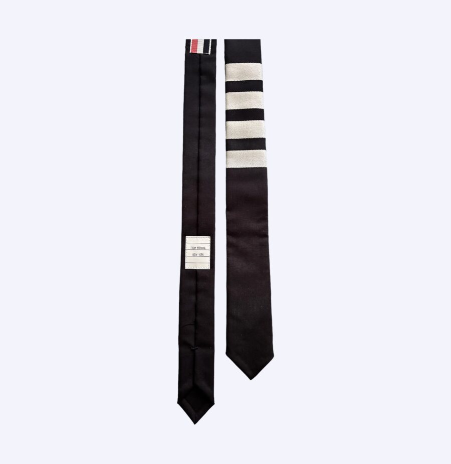 Thom Browne Striped Black Tie