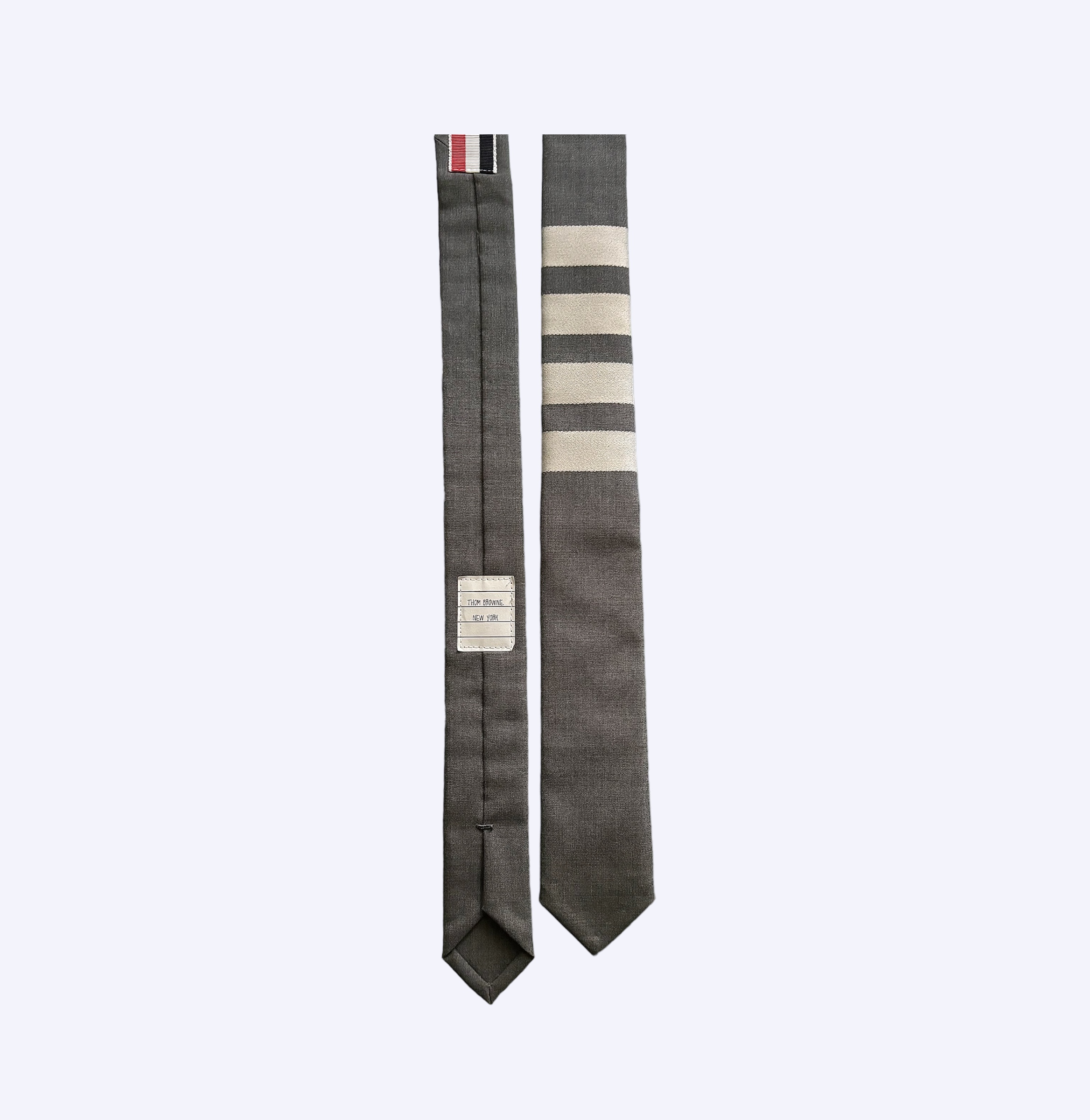 Thom Browne Striped Grey Tie