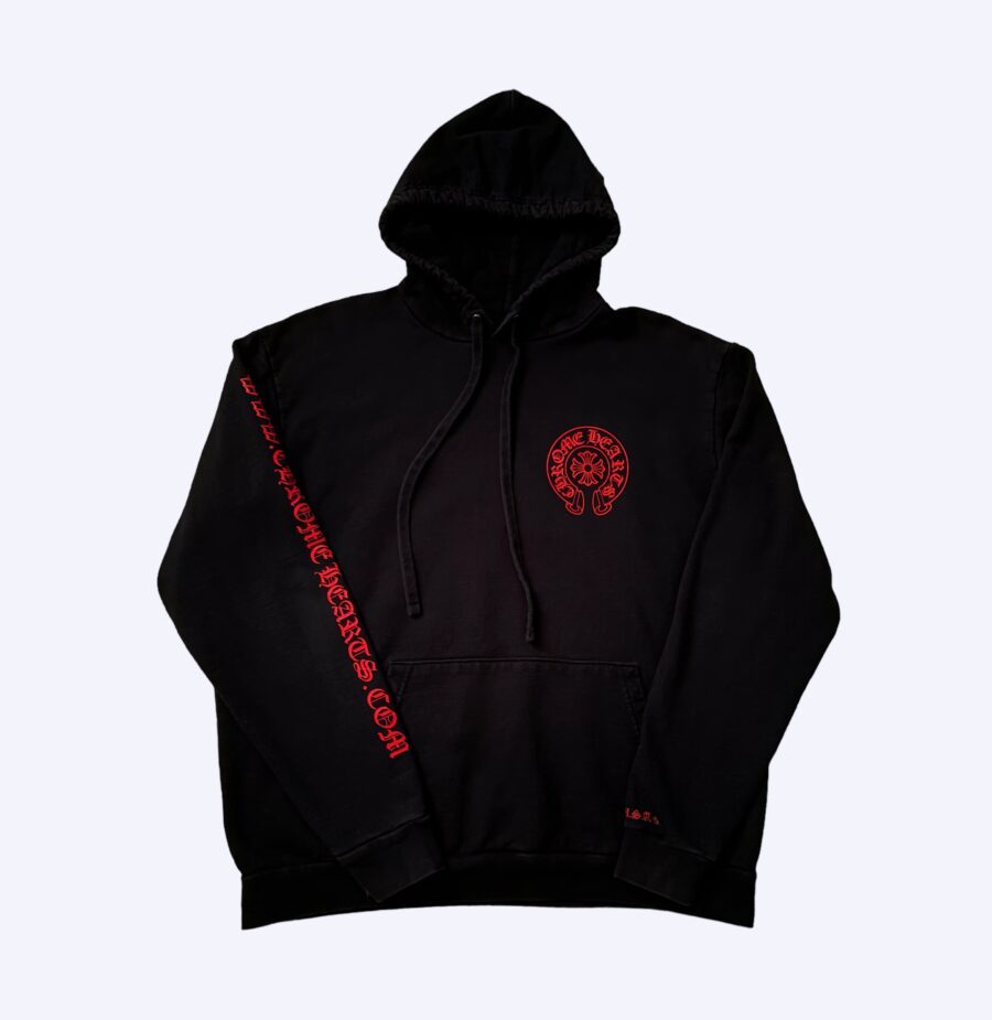 Chrome Hearts Blood-Red Horseshoe Hoodie