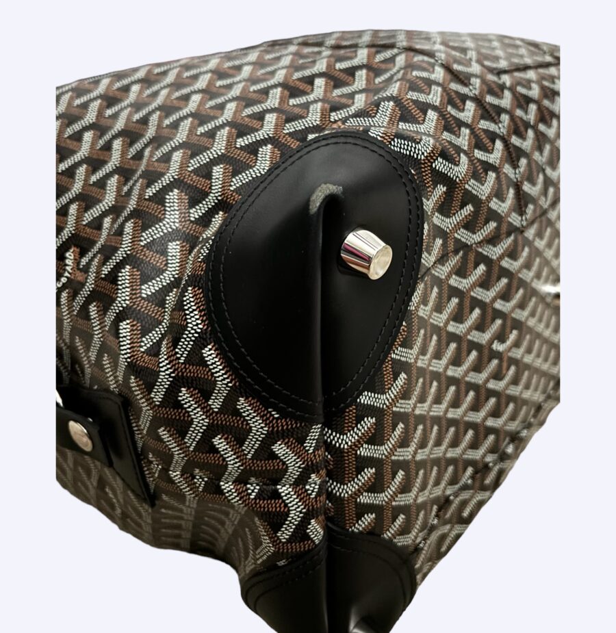 Pristine Black Goyard Duffle Bag Bottom