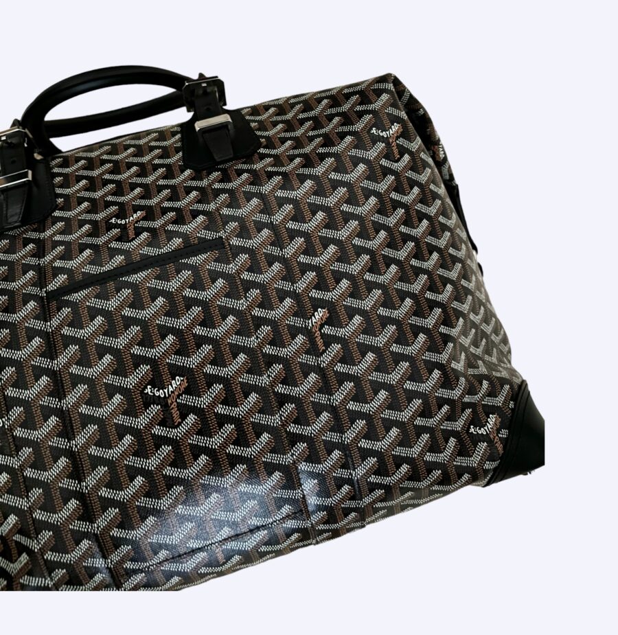 Pristine Black Goyard Duffle Bag RSide