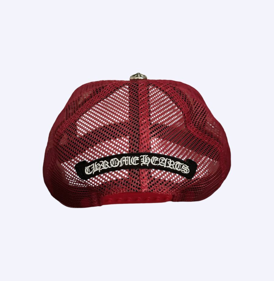 Chrome Hearts Red Cemetery Cross Hat Rear