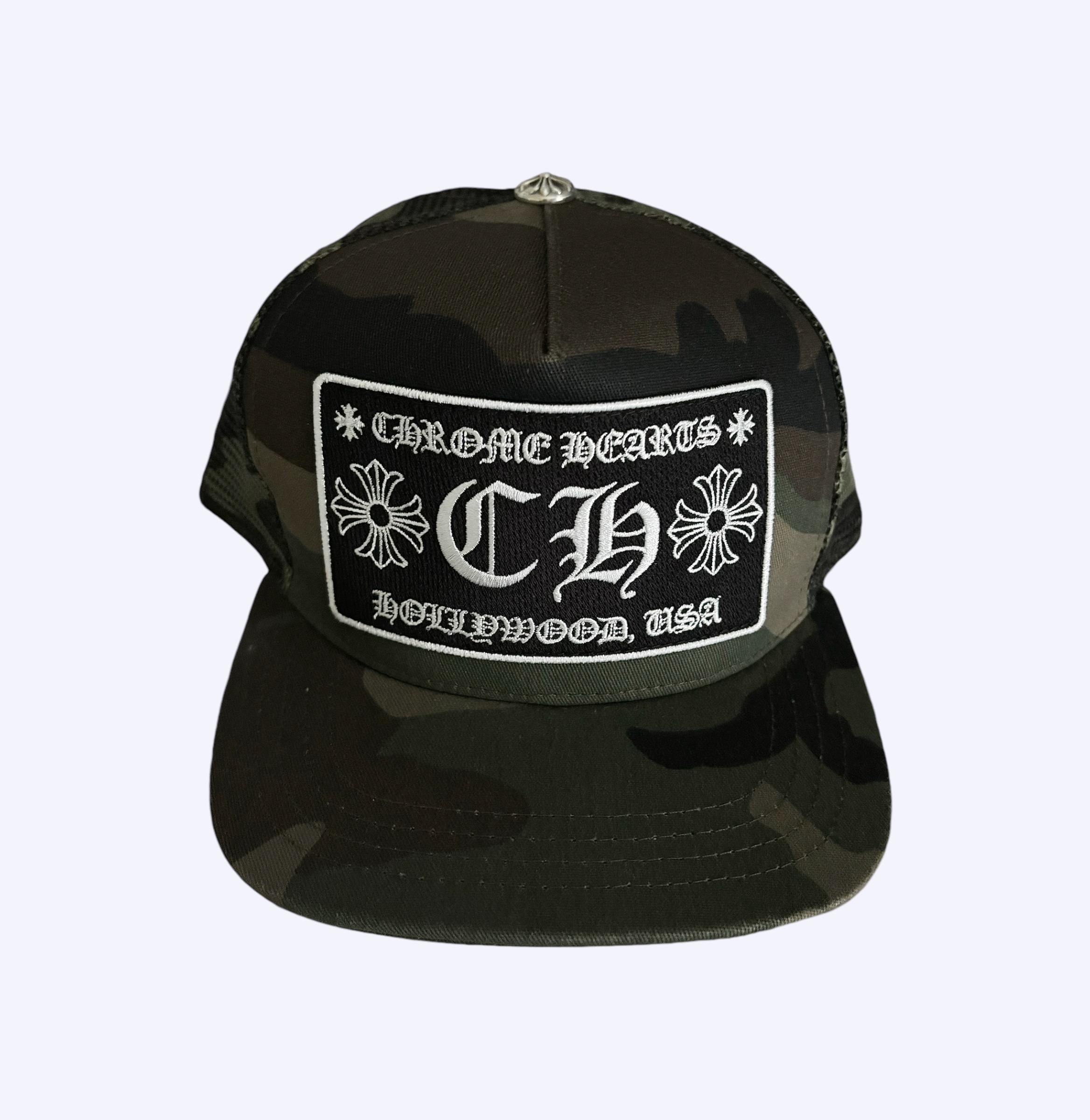 Chrome Hearts Camo Patch Hollywood Trucker Hat